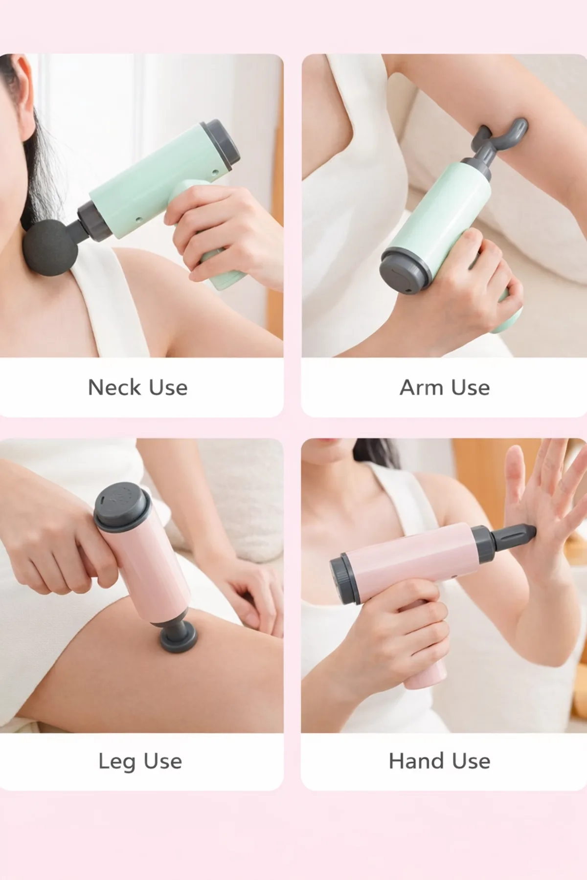 2-in-1 Percussion Massage Gun & Air Inflator with 4 Speed Levels in Black, view 1