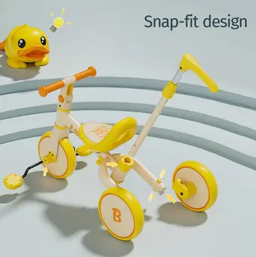 Luddy B.Duck 4-in-1 Toddler Tricycle & Balance Bike in Yellow, view 2