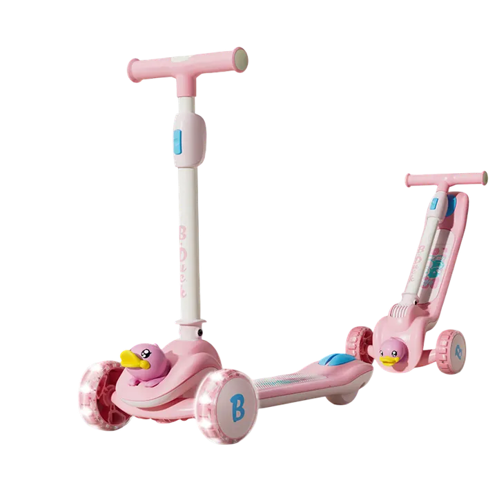 Luddy B.Duck 3-Wheel Folding Scooter with Light-Up Wheels in Pink, view 3