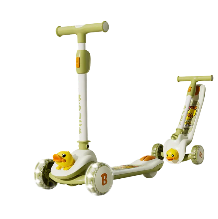 Luddy B.Duck 3-Wheel Folding Scooter with Light-Up Wheels in Green, view 2