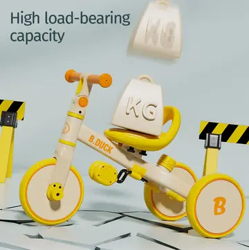 Luddy B.Duck 4-in-1 Toddler Tricycle & Balance Bike in Yellow, view 4
