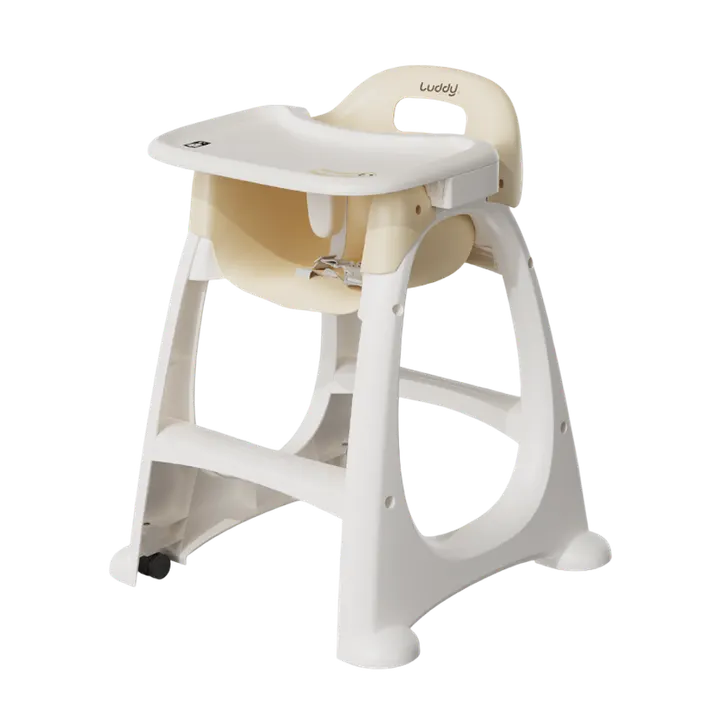Luddy B.Duck 'Eggshell' Antibacterial Baby High Chair in White, view 2