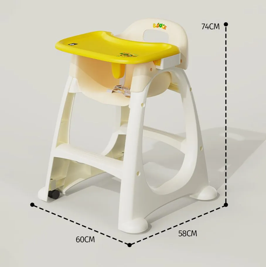B.Duck Convertible High Chair in Yellow, view 3