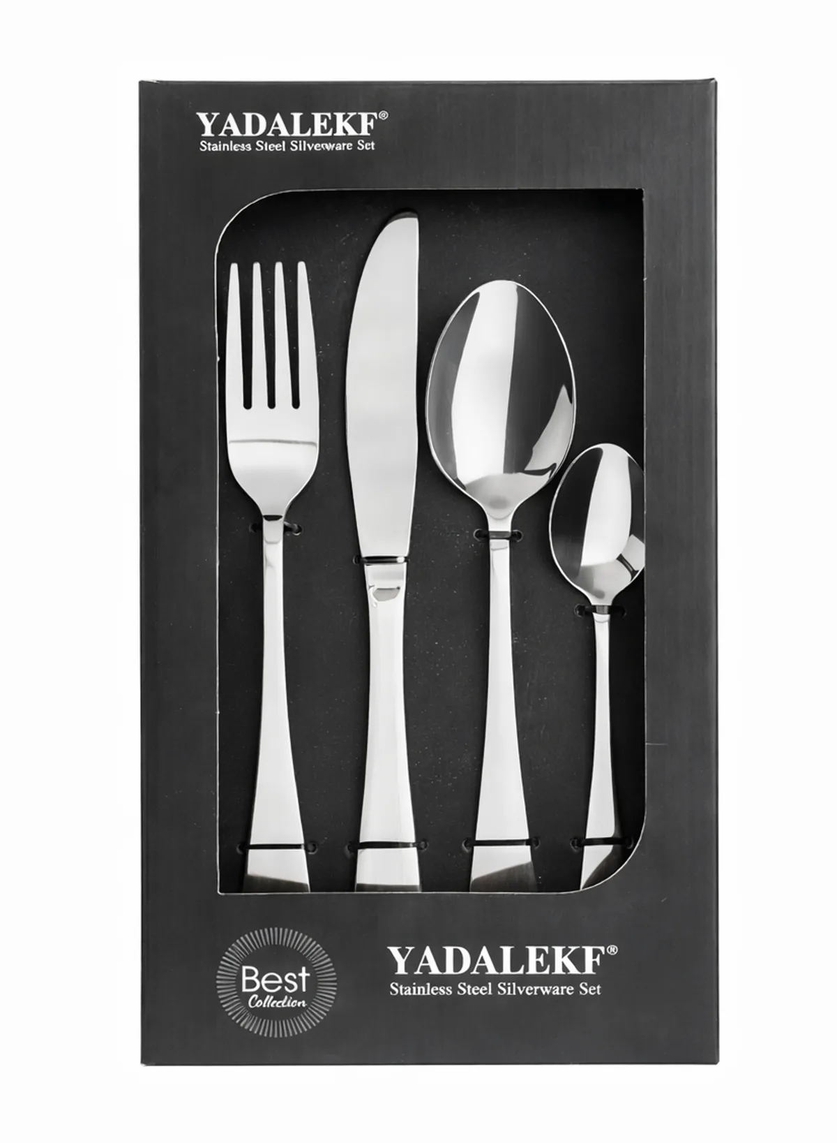 24-Piece Stainless Steel Cutlery Set - Elegant Silverware for Modern Dining in Boxed Set, view 1