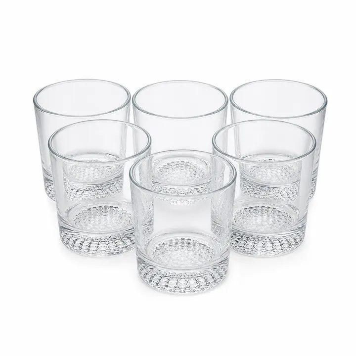 6-Piece Premium 310ml Old Fashioned Tumbler Glassware Set in Clear Glass, view 1