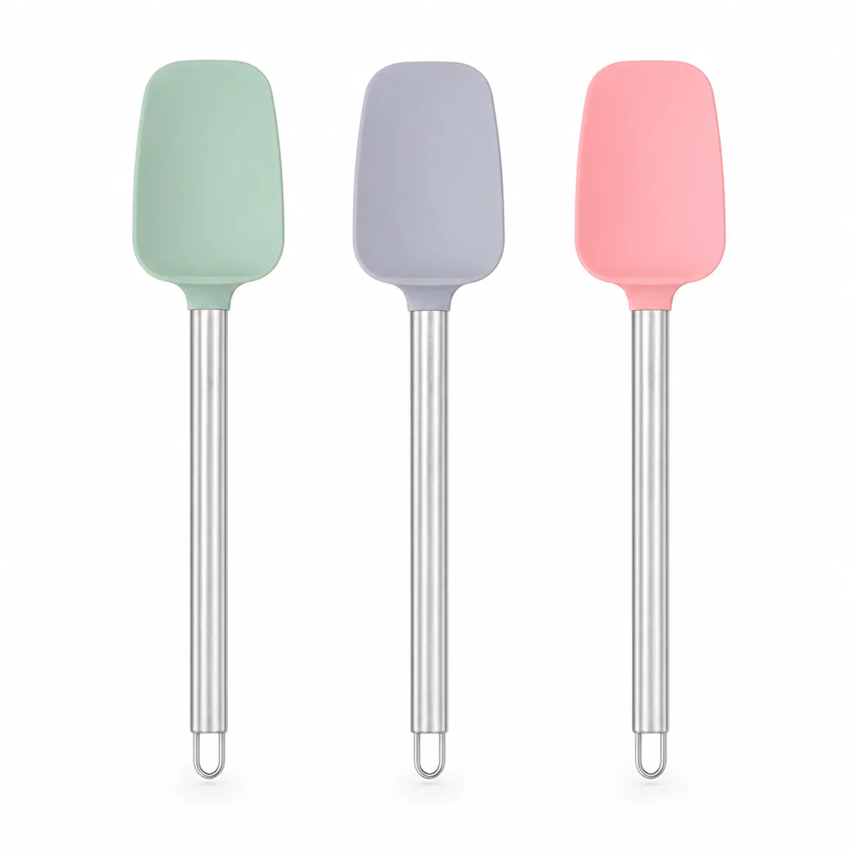 Premium Silicone Spatula with Stainless Steel Handle in Assorted Set, view 1