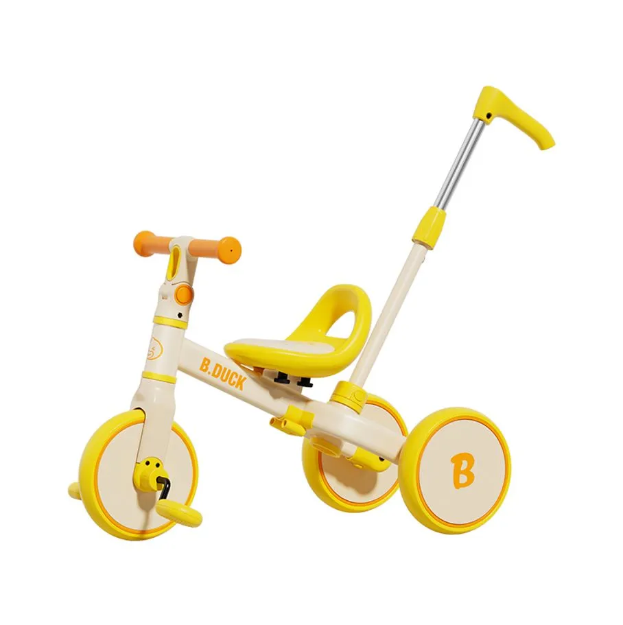 B.Duck 4-in-1 Push Trike in Yellow, view 1