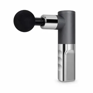 Portable Mini Muscle Massage Gun with Interchangeable Heads in Grey, view 1