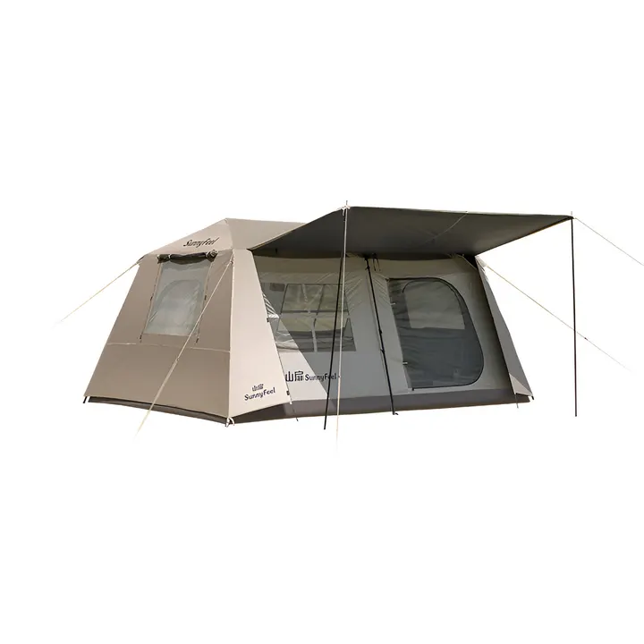 SunnyFeel 4-6 Person Automatic Camping Tent with Expandable Canopy in Khaki, view 1