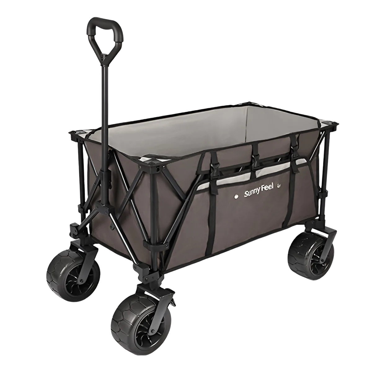 SunnyFeel Heavy Duty Foldable Camping Wagon & Utility Trolley - 120kg Load in Grey, view 1