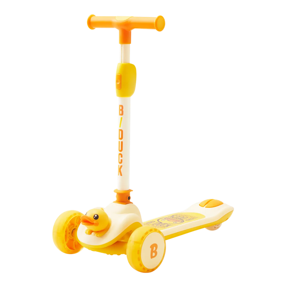Luddy B.Duck 3-Wheel Folding Scooter with Light-Up Wheels in Yellow, view 1