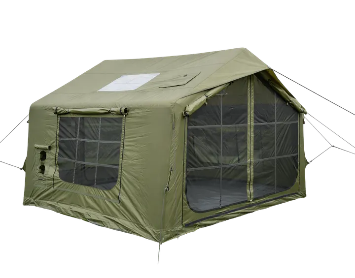 Luxury Inflatable Glamping Tent - Waterproof 420D Oxford 6 Person Outdoor Shelter in Green, view 1