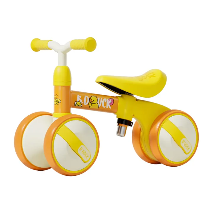 B.Duck Toddler Balance Bike with Adjustable Seat in Yellow, view 1