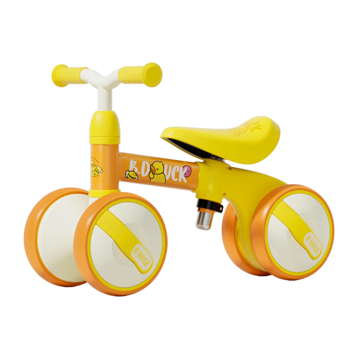 B.Duck Toddler Balance Bike with Adjustable Seat in Yellow, view 1
