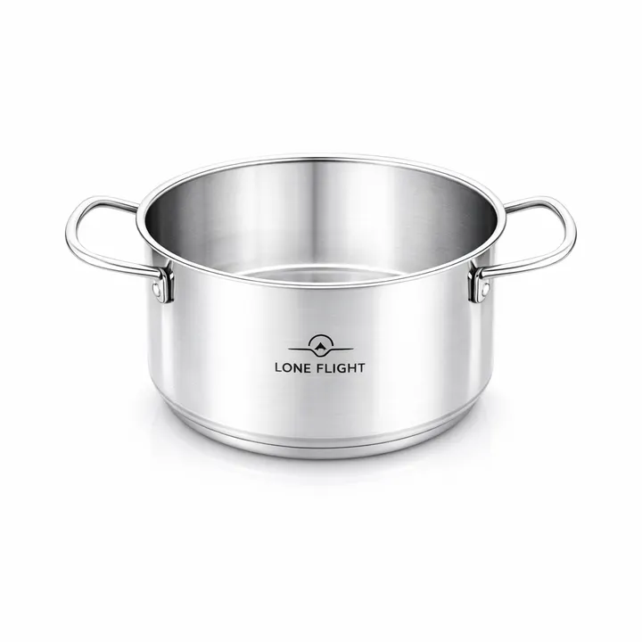 Lone Flight Premium Stainless Steel Casserole Pot in Stainless Steel, view 1