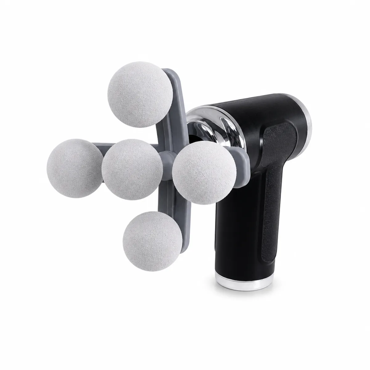 Deep Tissue Percussion Massage Gun with Innovative 5-Ball Attachment in Black, view 1