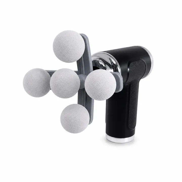 Deep Tissue Percussion Massage Gun with Innovative 5-Ball Attachment in Black, view 1