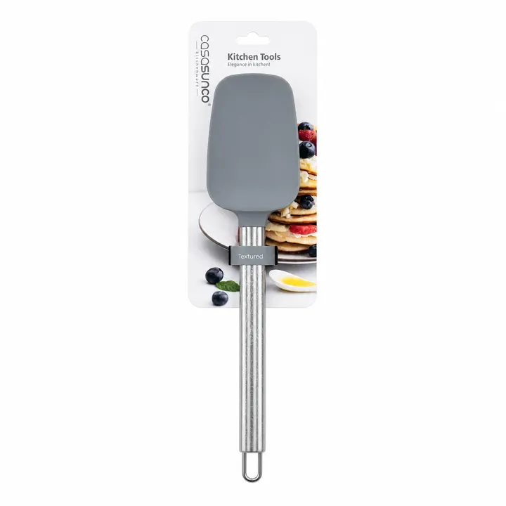 Premium Silicone Spatula with Stainless Steel Handle in Grey, view 3