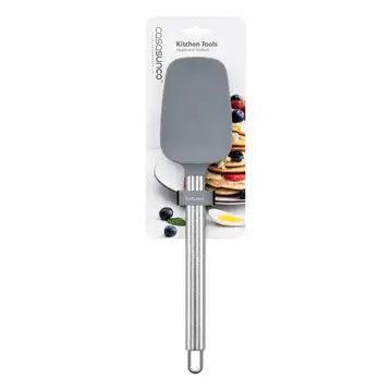 Premium Silicone Spatula with Stainless Steel Handle in Grey, view 1