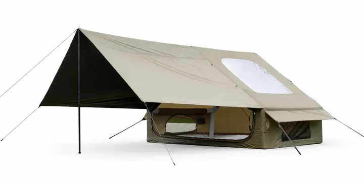 Premium Inflatable Glamping Tent with Integrated Canopy & Skylight in Green, view 2