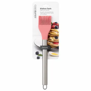Premium Silicone Basting & Pastry Brush with Stainless Steel Handle in Pink, view 1