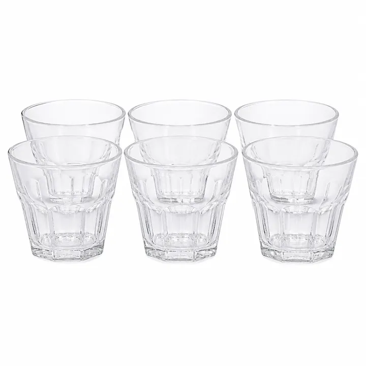 Classic 150ml Glass Tumblers - Set of 6 Wine & Beverage Glasses in Clear Glass, view 1