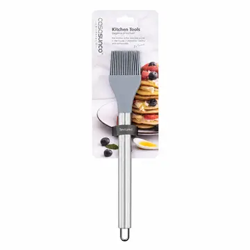 Premium Silicone Basting & Pastry Brush with Stainless Steel Handle in Grey, view 1