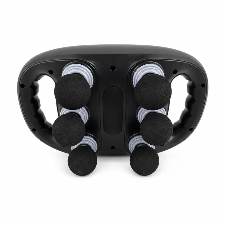 Professional 6-Head Deep Tissue Fascia Massage Gun in Black, view 1