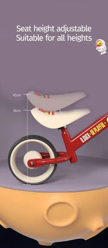 B.Duck "Be Playful" Lightweight Toddler Balance Bike in Red, view 5