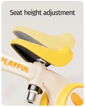 Luddy B.Duck Toddler Balance Bike with 4-Wheel Stability in Yellow, view 7