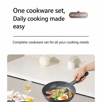 Donnor Premium 16-Piece Non-Stick Maifan Stone Cookware Set in Ivory Cream, view 12
