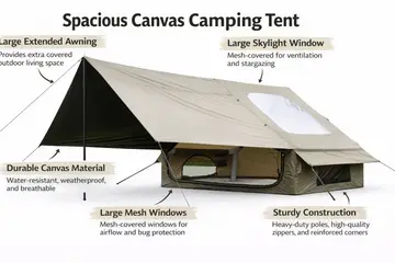 Premium Inflatable Glamping Tent with Integrated Canopy & Skylight in Green, view 2