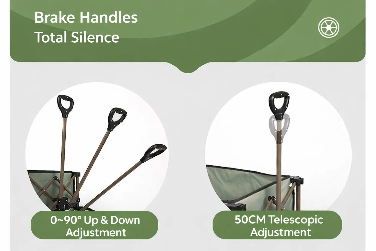 Quiet Roll Folding Wagon in Beige, view 2