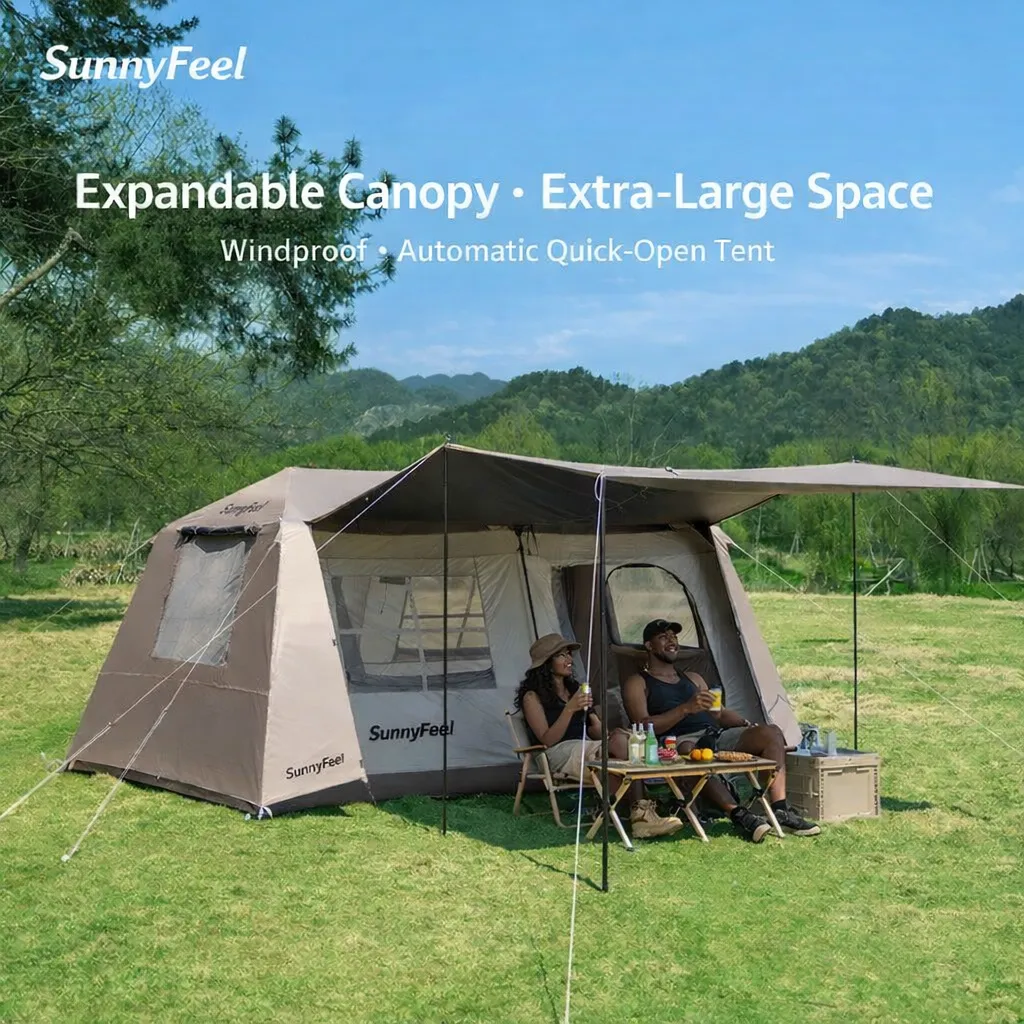 Expandable Canopy Family Tent in Khaki, view 2