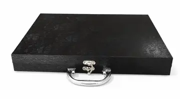 Premium 24-Piece Stainless Steel Cutlery Set in Luxury Briefcase in Black Case, view 2