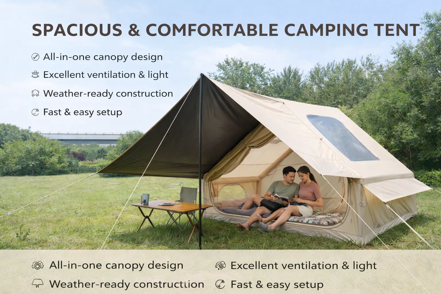 Canopy Ridge Tent in Beige, view 2