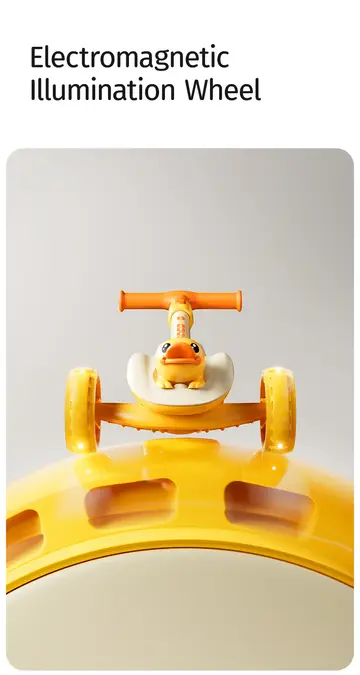 Luddy B.Duck 3-Wheel Folding Scooter with Light-Up Wheels in Yellow, view 5