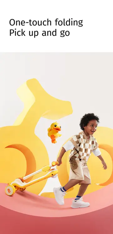 Luddy B.Duck 3-Wheel Folding Scooter with Light-Up Wheels in Yellow, view 7