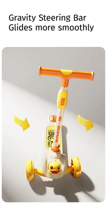 Luddy B.Duck 3-Wheel Folding Scooter with Light-Up Wheels in Yellow, view 11