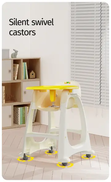 Luddy B.Duck 'Eggshell' Antibacterial Baby High Chair in Yellow, view 6