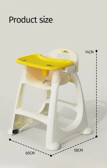 Luddy B.Duck 'Eggshell' Antibacterial Baby High Chair in Yellow, view 11