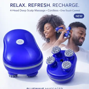 Electric Scalp & Head Massager for Deep Relaxation and Hair Care in Blue, view 3