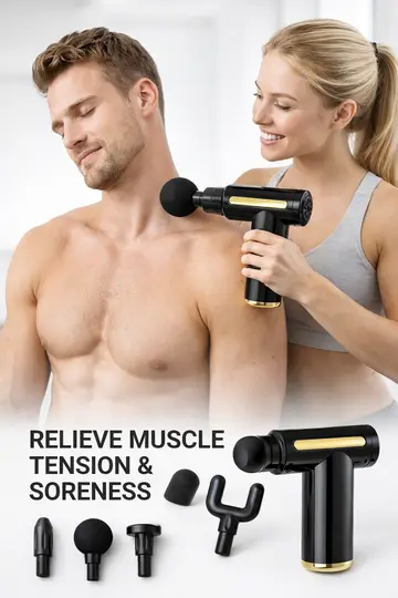 Blueidea BL-720 Rechargeable Deep Tissue Massage Gun in Black, view 3