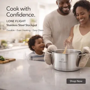 Lone Flight Premium Stainless Steel Casserole Pot in Stainless Steel, view 3