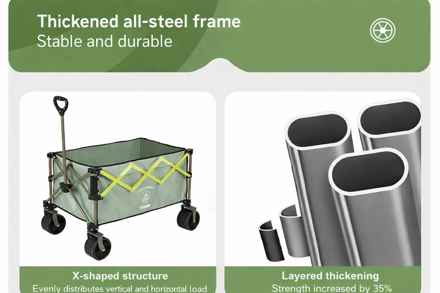 Quiet Roll Folding Wagon in Beige, view 4