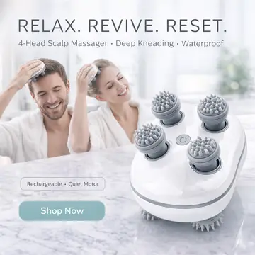 Electric Scalp & Head Massager for Deep Relaxation and Hair Care in White, view 4