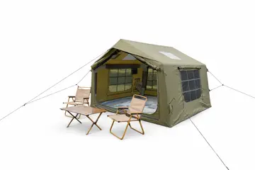 Luxury Inflatable Glamping Tent - Waterproof 420D Oxford 6 Person Outdoor Shelter in Green, view 4