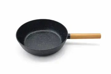 7-Piece Non-Stick Granite Cookware Set with Wooden-Style Handles in Black Granite, view 5