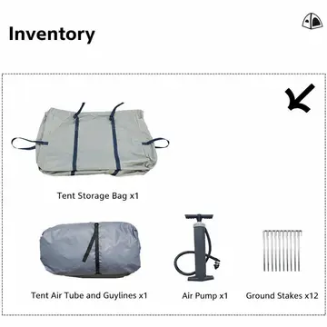 Luxury Inflatable Glamping Tent - Waterproof 420D Oxford 6 Person Outdoor Shelter in Green, view 9