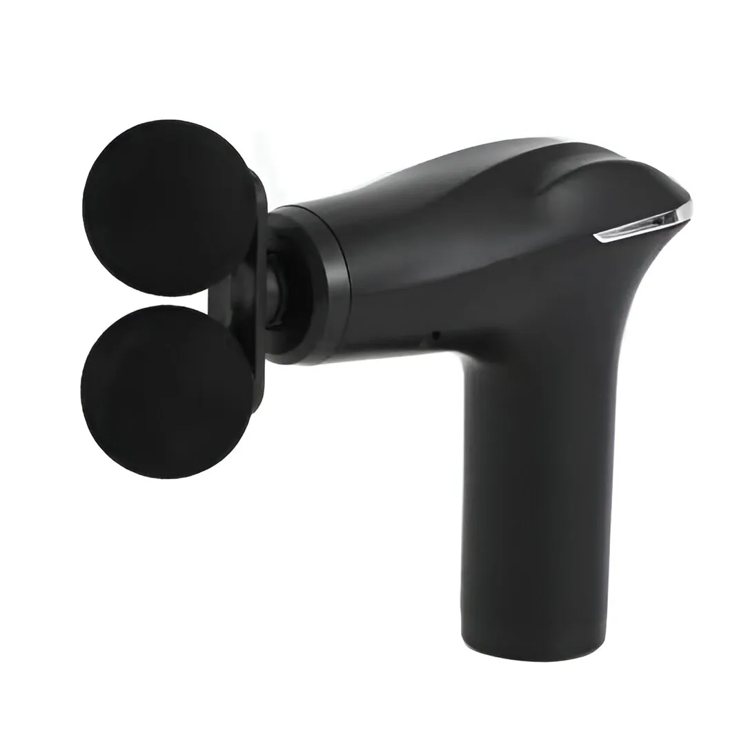 Dual-Head Deep Tissue Percussion Massage Gun in Black, view 1
